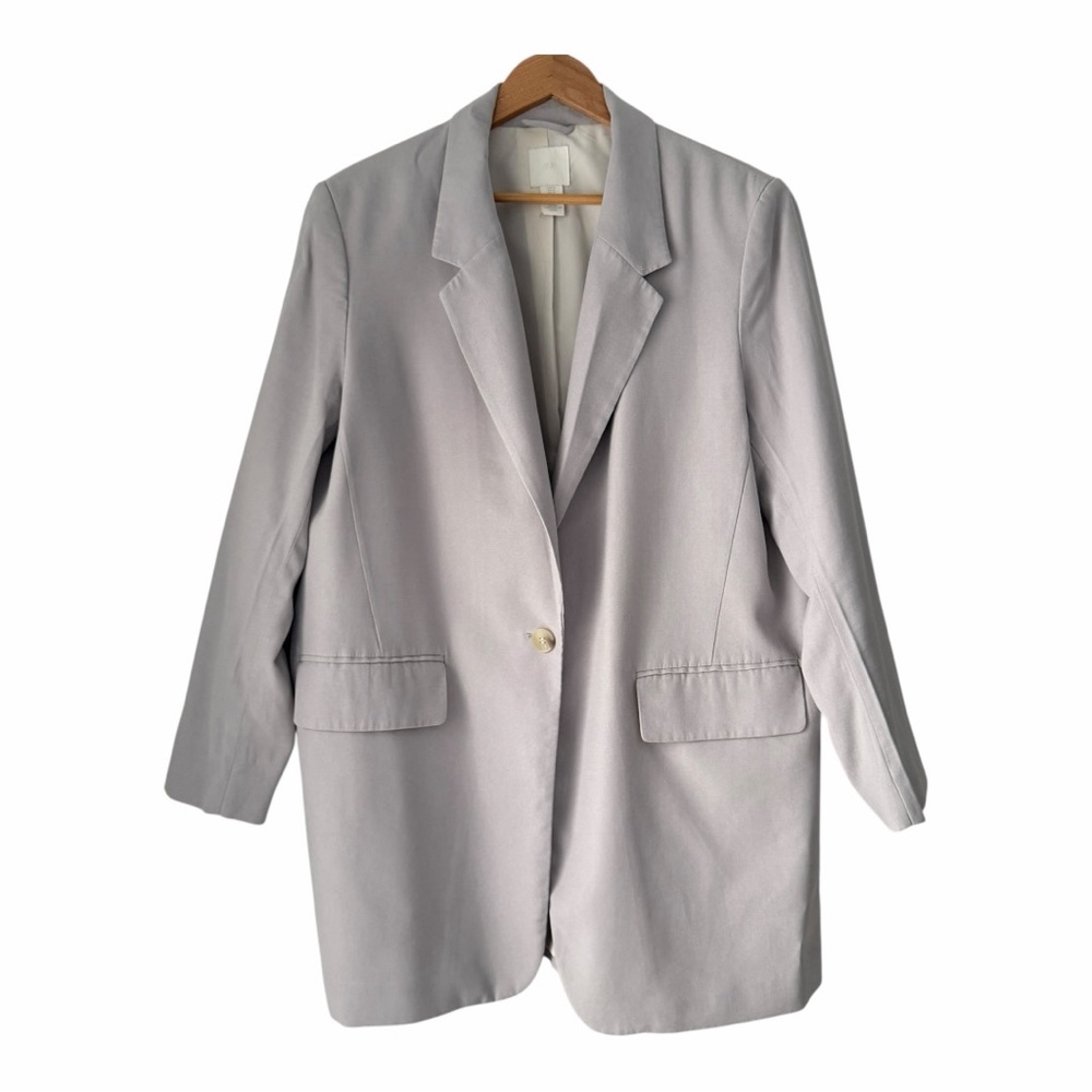 H&M Oversized Gray One Button Blazer